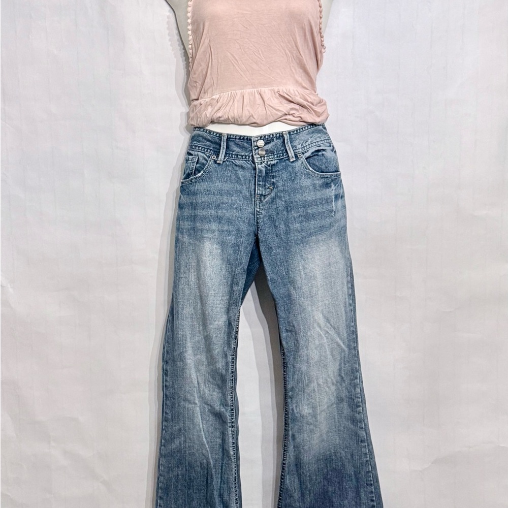 Maurices Faded Blue Wide-Leg Jeans